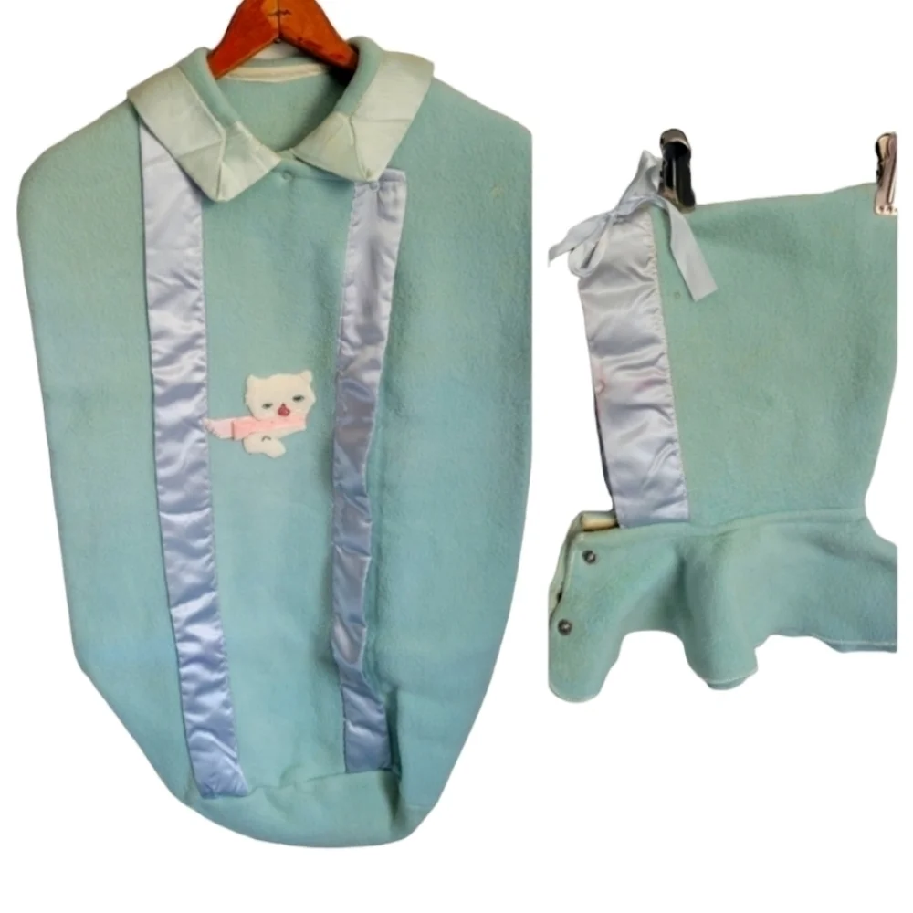 Vintage 1940s baby sleep sack and matching bonnet